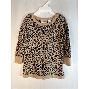 Jumping Beans 2T Long Sleeve Sweater  Tan Animal Print Preowned